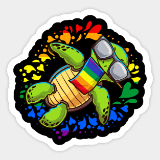 Rainbow Turtle Gay Pride Gift Sticker